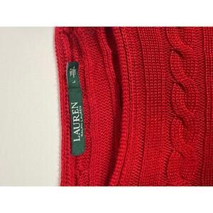 Women's Lauren Ralph Lauren Red Cable Knit Sweater Size L